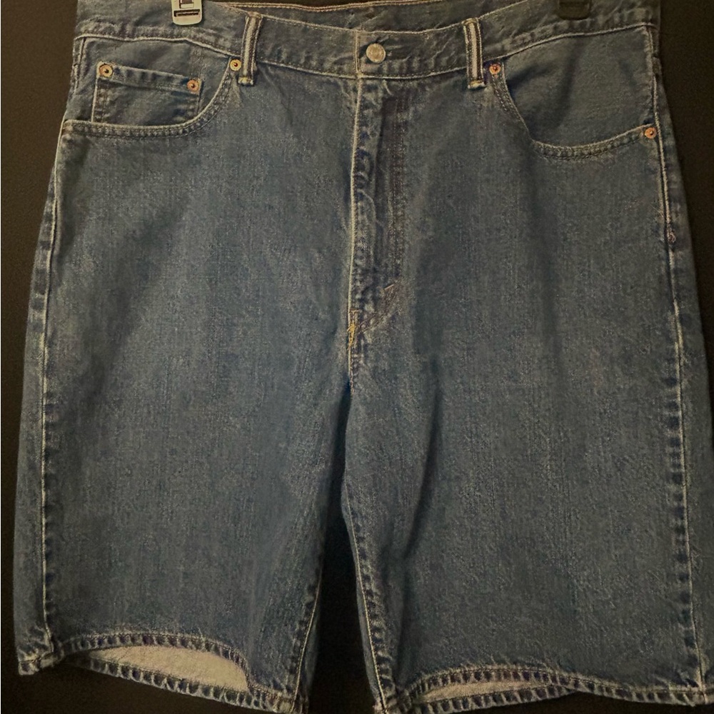 Levis 550 Jean Shorts Mens Size 40 Blue Relaxed Fit Medium Wash Denim